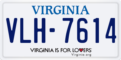 VA license plate VLH7614