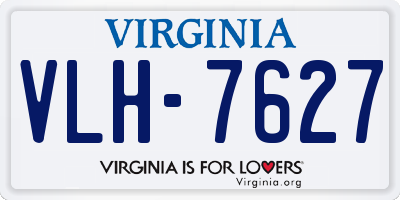 VA license plate VLH7627