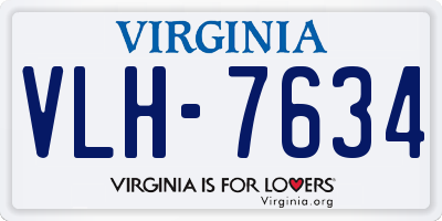 VA license plate VLH7634