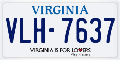 VA license plate VLH7637