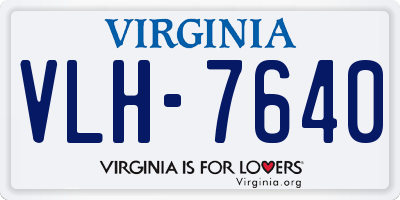 VA license plate VLH7640