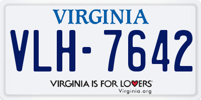 VA license plate VLH7642