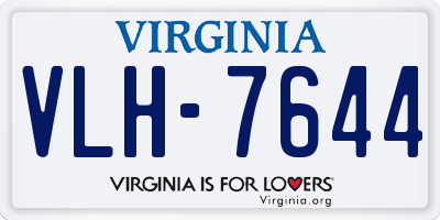 VA license plate VLH7644