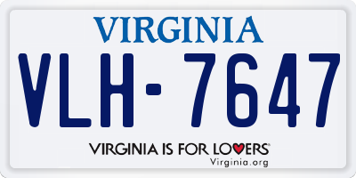 VA license plate VLH7647