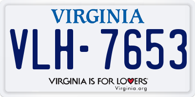 VA license plate VLH7653
