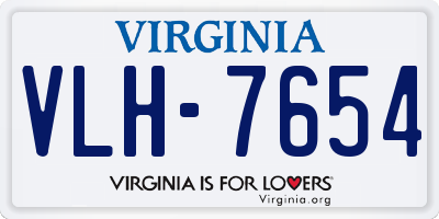 VA license plate VLH7654