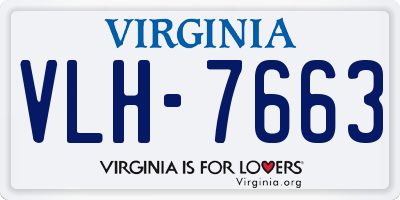 VA license plate VLH7663