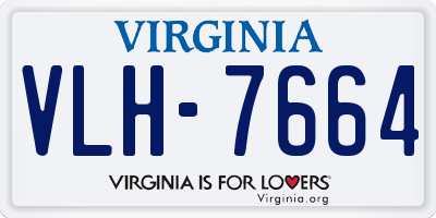 VA license plate VLH7664