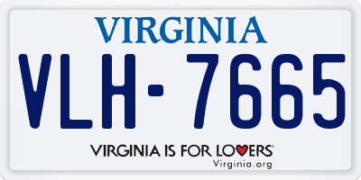 VA license plate VLH7665