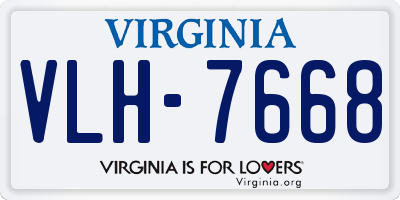 VA license plate VLH7668