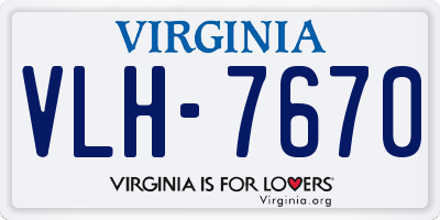 VA license plate VLH7670