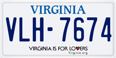 VA license plate VLH7674