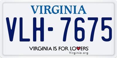 VA license plate VLH7675