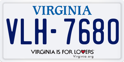 VA license plate VLH7680