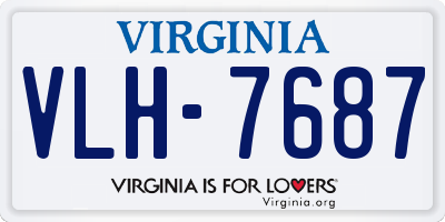 VA license plate VLH7687