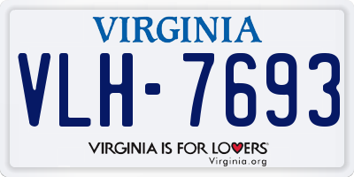 VA license plate VLH7693