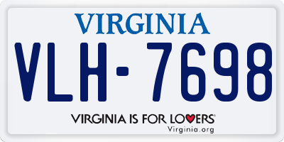 VA license plate VLH7698
