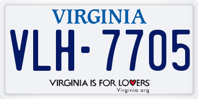 VA license plate VLH7705