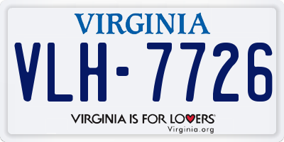 VA license plate VLH7726