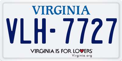 VA license plate VLH7727