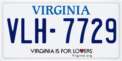 VA license plate VLH7729