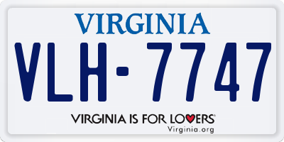 VA license plate VLH7747