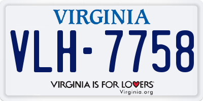 VA license plate VLH7758