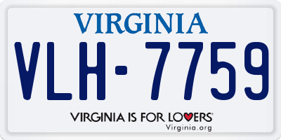 VA license plate VLH7759