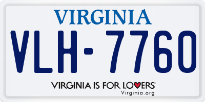 VA license plate VLH7760