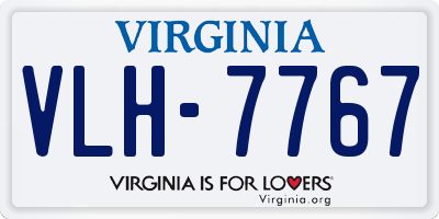 VA license plate VLH7767