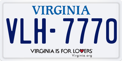 VA license plate VLH7770