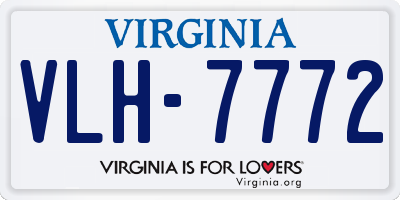 VA license plate VLH7772