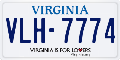 VA license plate VLH7774