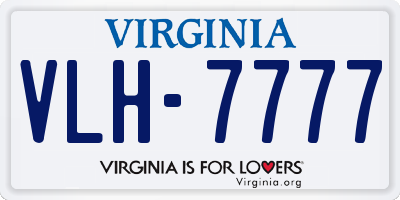 VA license plate VLH7777