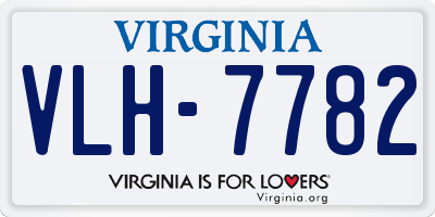 VA license plate VLH7782