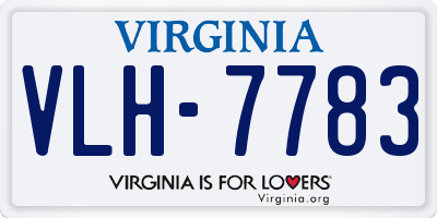 VA license plate VLH7783