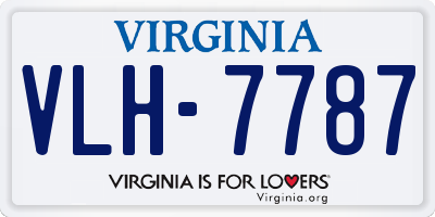 VA license plate VLH7787
