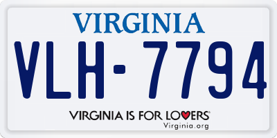 VA license plate VLH7794