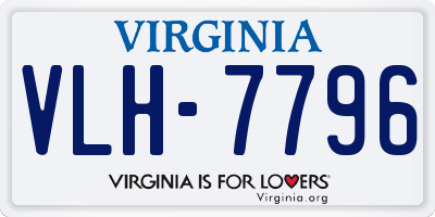 VA license plate VLH7796