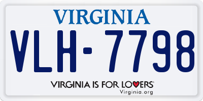 VA license plate VLH7798