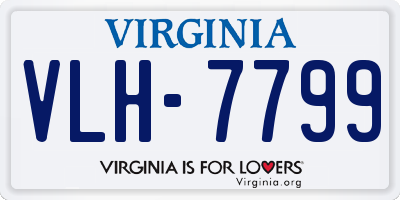 VA license plate VLH7799
