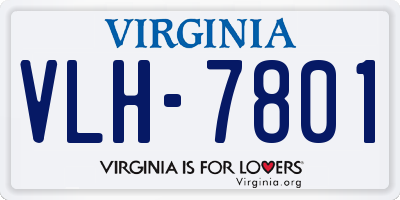 VA license plate VLH7801