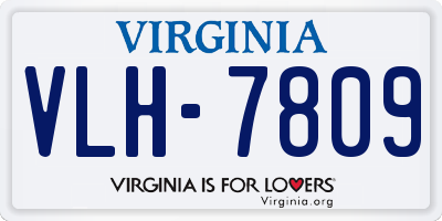 VA license plate VLH7809