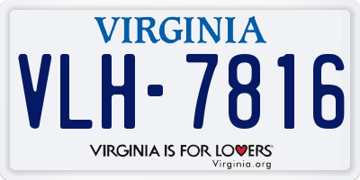 VA license plate VLH7816