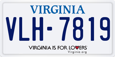 VA license plate VLH7819