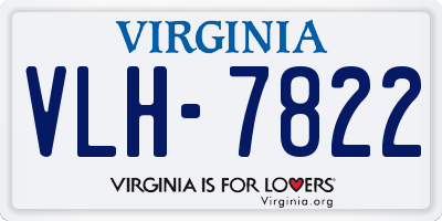 VA license plate VLH7822