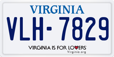 VA license plate VLH7829