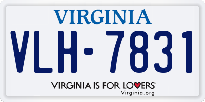 VA license plate VLH7831