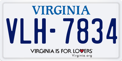 VA license plate VLH7834