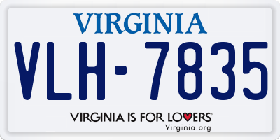 VA license plate VLH7835